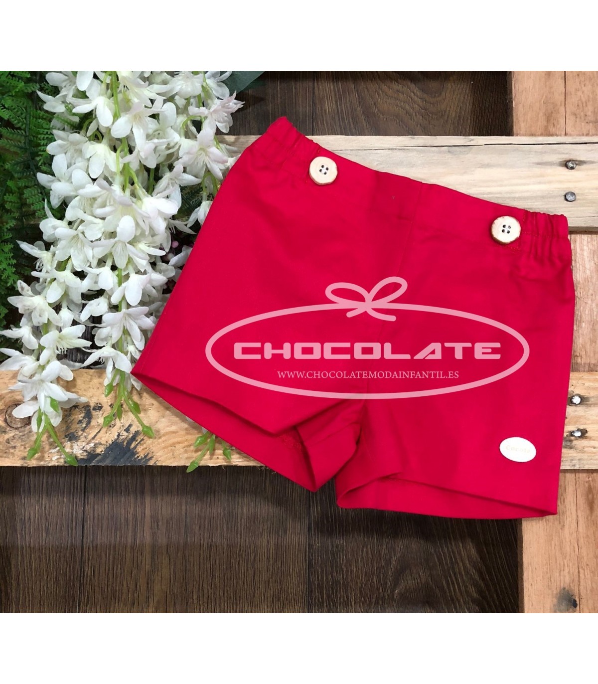 Pantalón corto rojo fresa Cocote