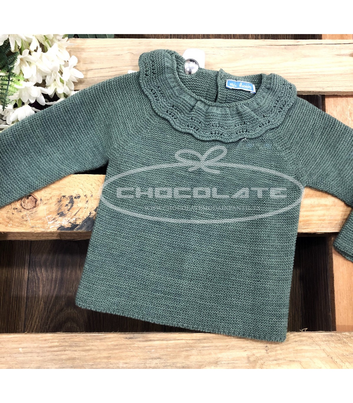 Jersey niña verde musgo