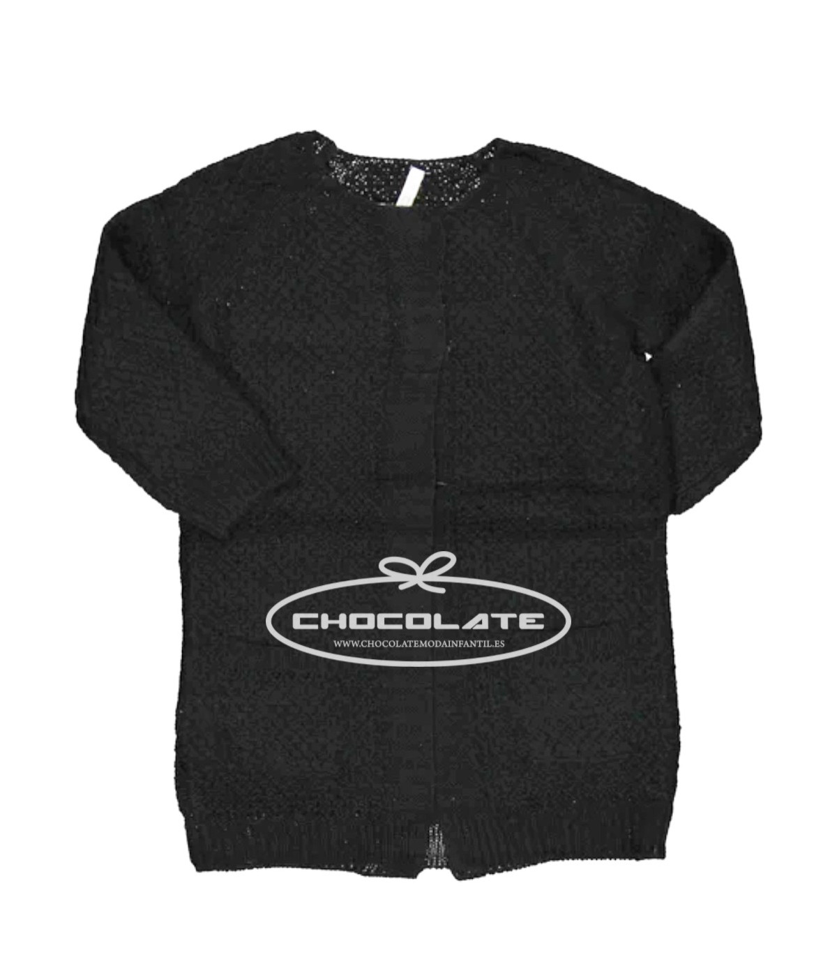 Abrigo de punto negro para niña |  | Outlet niña invierno