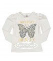 Camiseta para niña en blanco con detalle de mariposa