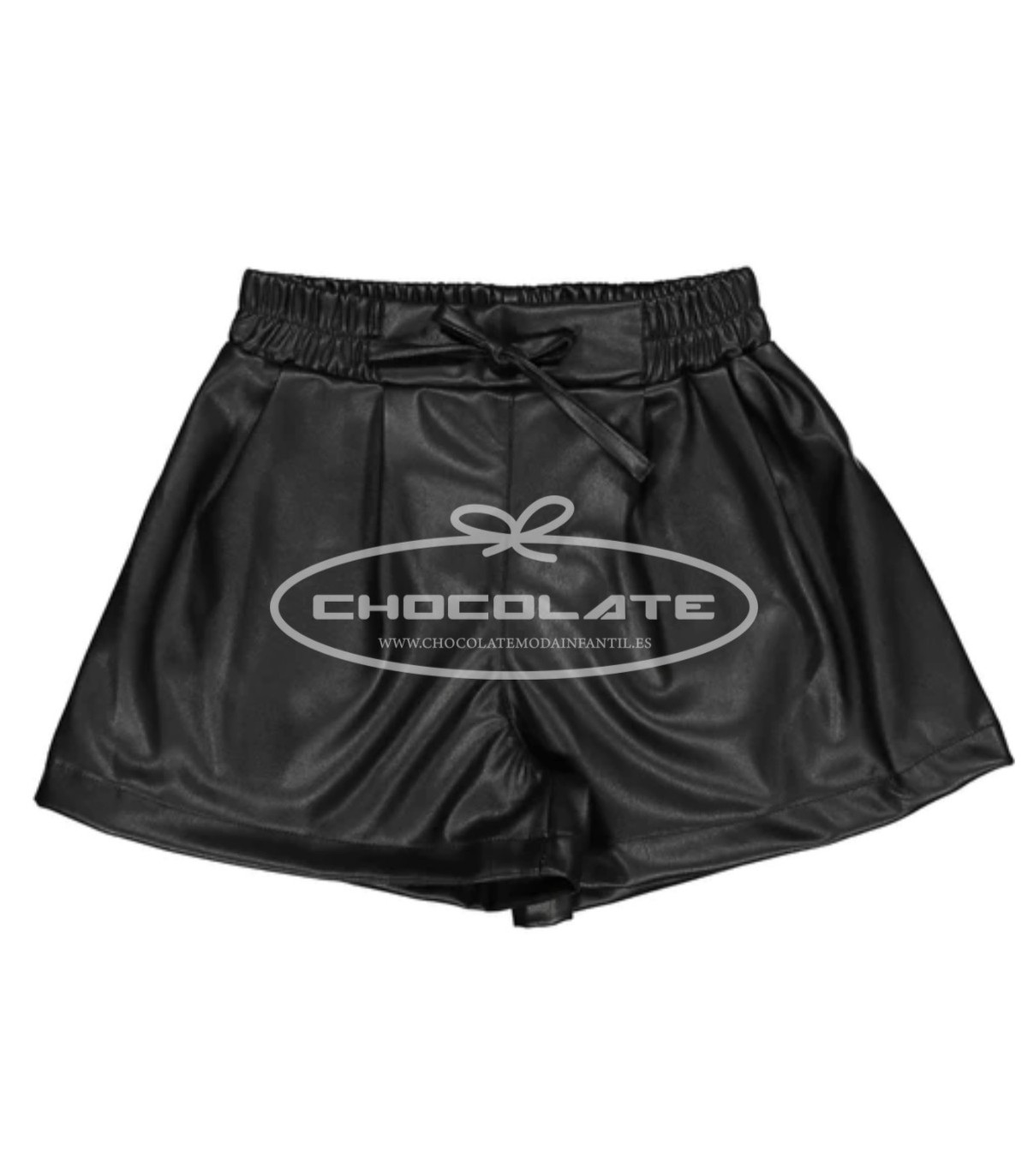 Short de polipiel negro para niña | Short negro de polipiel para ni...