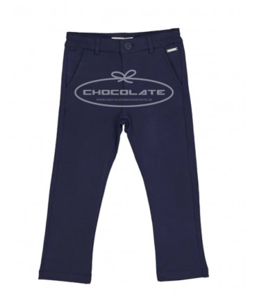 Pantalón tipo chino azul marino en felpa strech para niño | Pantaló...
