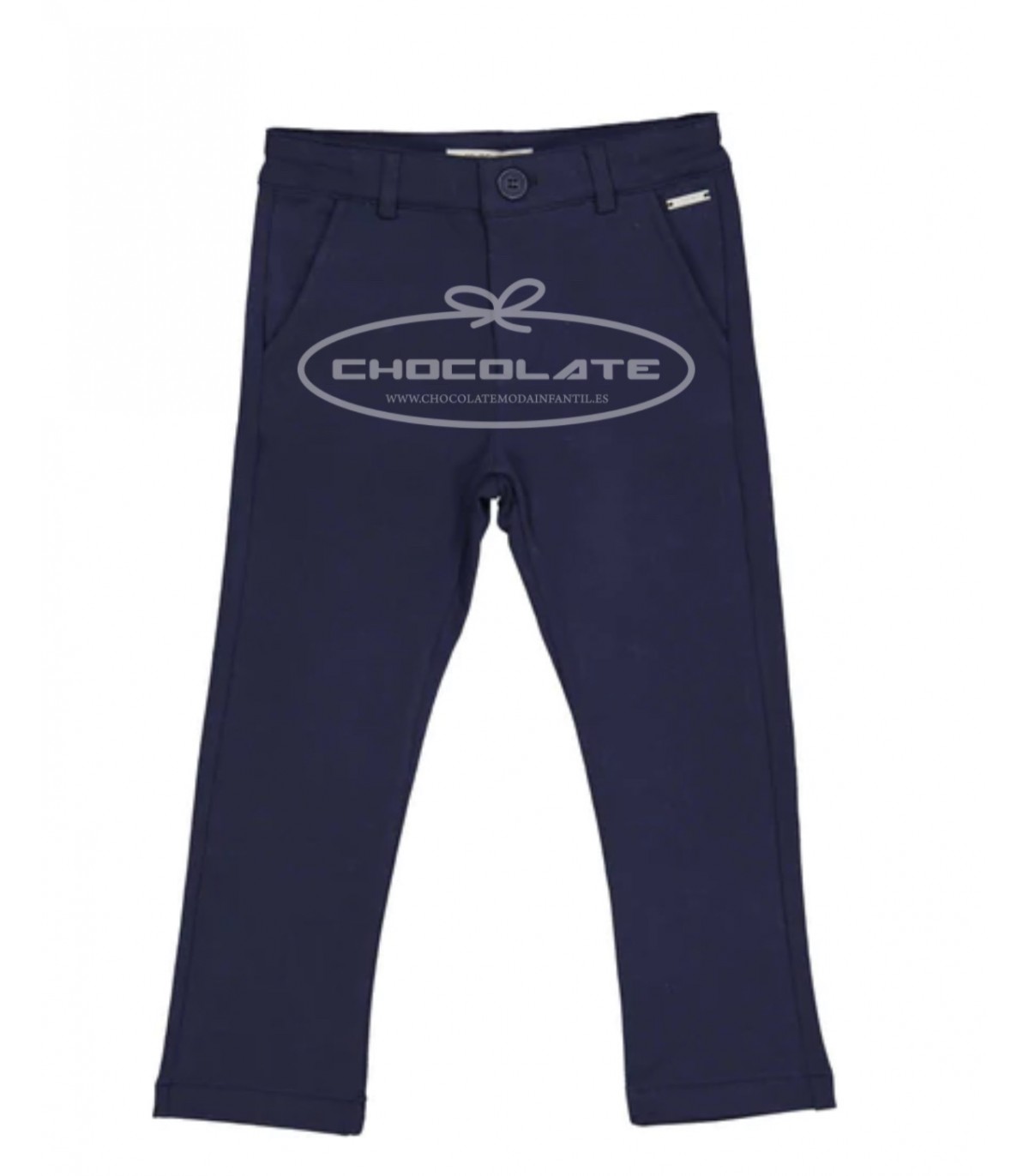 Pantalón tipo chino azul marino en felpa strech para niño | Pantaló...