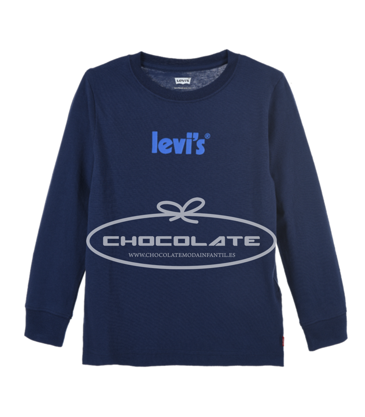 Camiseta Levis azul marino logo azulón manga larga | Camiseta de ma...