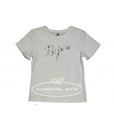 Camiseta blanca para niña con detalles negros | Camiseta de manga c...