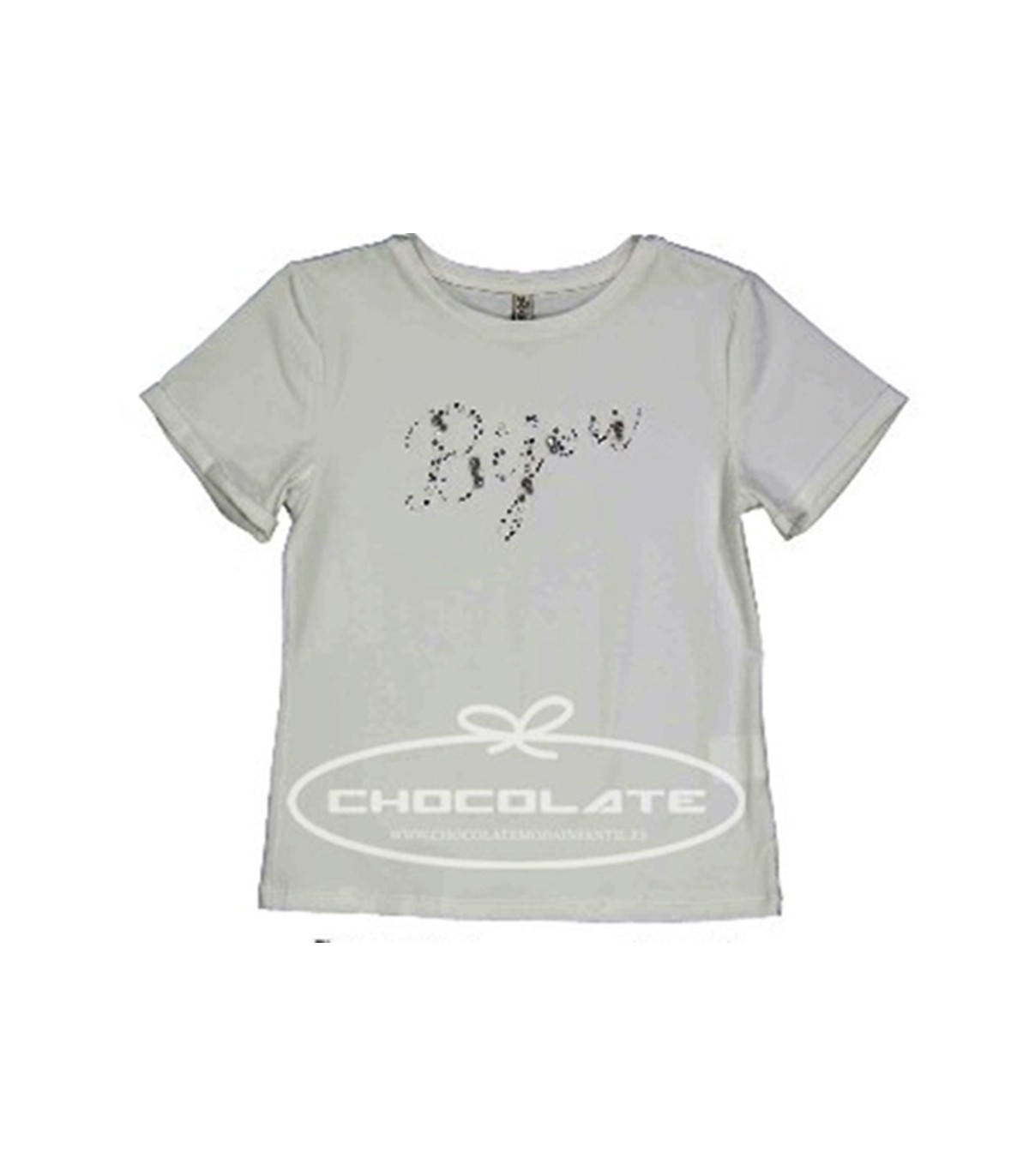 Camiseta blanca para niña con detalles negros | Camiseta de manga c...