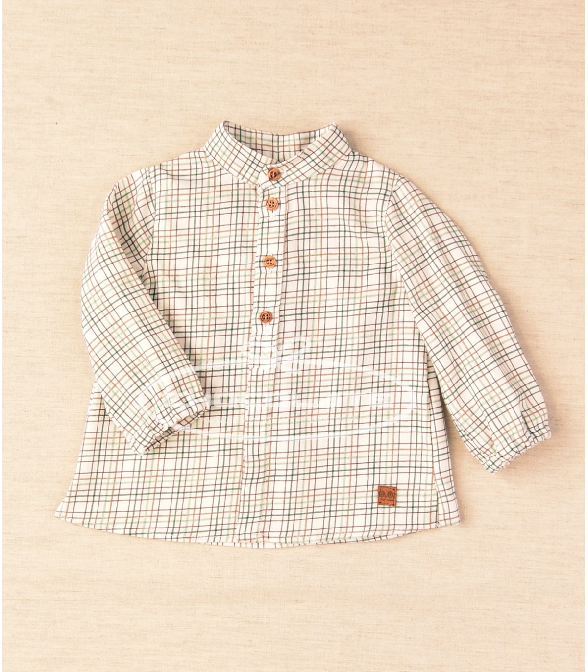 Camisa niño cuadros de Jose Varón | Camisa de cuello mao para bebé ...