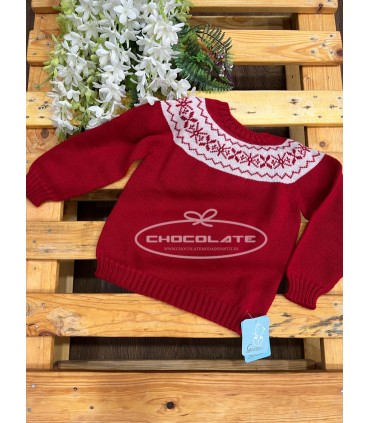 Jersey rojo greca blanca de Granlei | Jersey rojo con greca perfect...