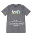 Camiseta Levis gris logo fluor