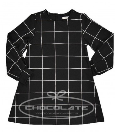 Vestido cuadros negros | El vestido para niña con corte trapecio en...