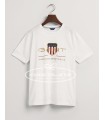 Camiseta blanca logo oro de Gant para niño