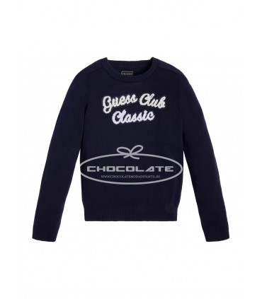 Jersey azul marino logo blanco de Guess kids | Jersey para niño de ...
