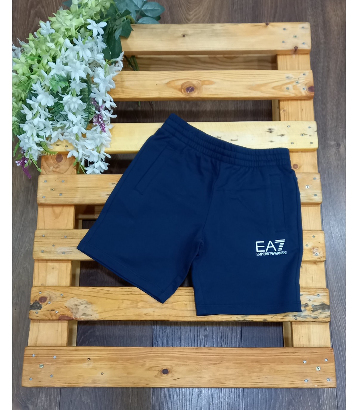 Bermuda EA7 azul marino de Emporio Armani kids | Bermuda de algodón...