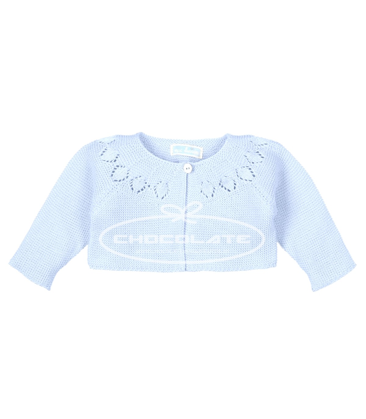 Chaqueta corta calada color celeste de Mac ilusión | Chaqueta corta...