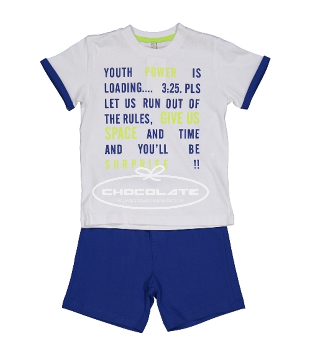 Conjunto de camiseta y bermuda algodón azul para niño | El conjunto...