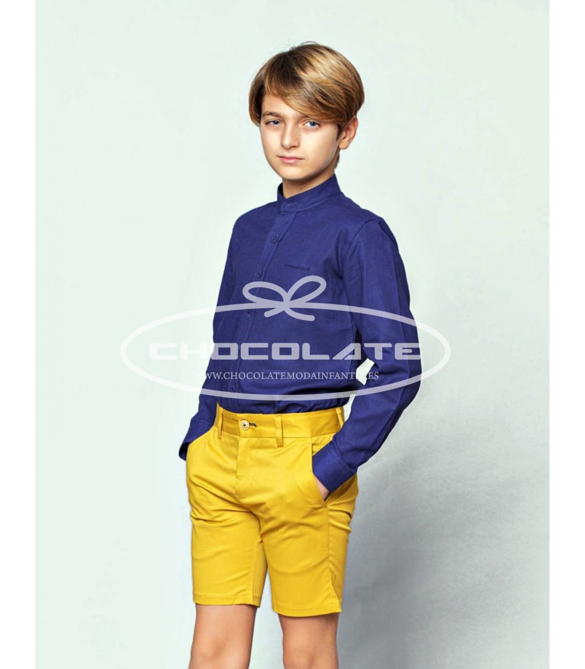 Bermuda mostaza de Spagnolo para niño | Bermuda para niño en un bon...