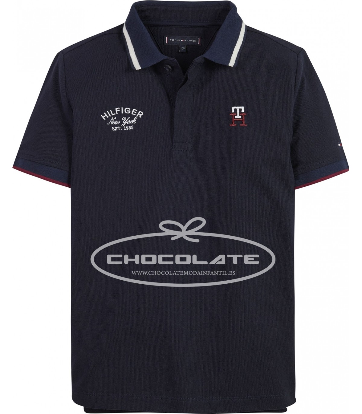 Polo azul marino logo lateral de Tommy Hilfiger | Polo de Tommy Hil...