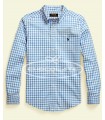 Camisa niño cuadro vichy azul de Ralph Lauren