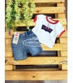 Conjunto bermuda y camiseta de Levis para bebé