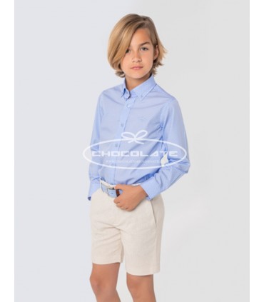 Camisa celeste con dibujo blanco de Spagnolo para niño | Camisa de ...