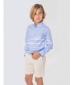 Camisa celeste con dibujo blanco de Spagnolo para niño | Camisa de ...