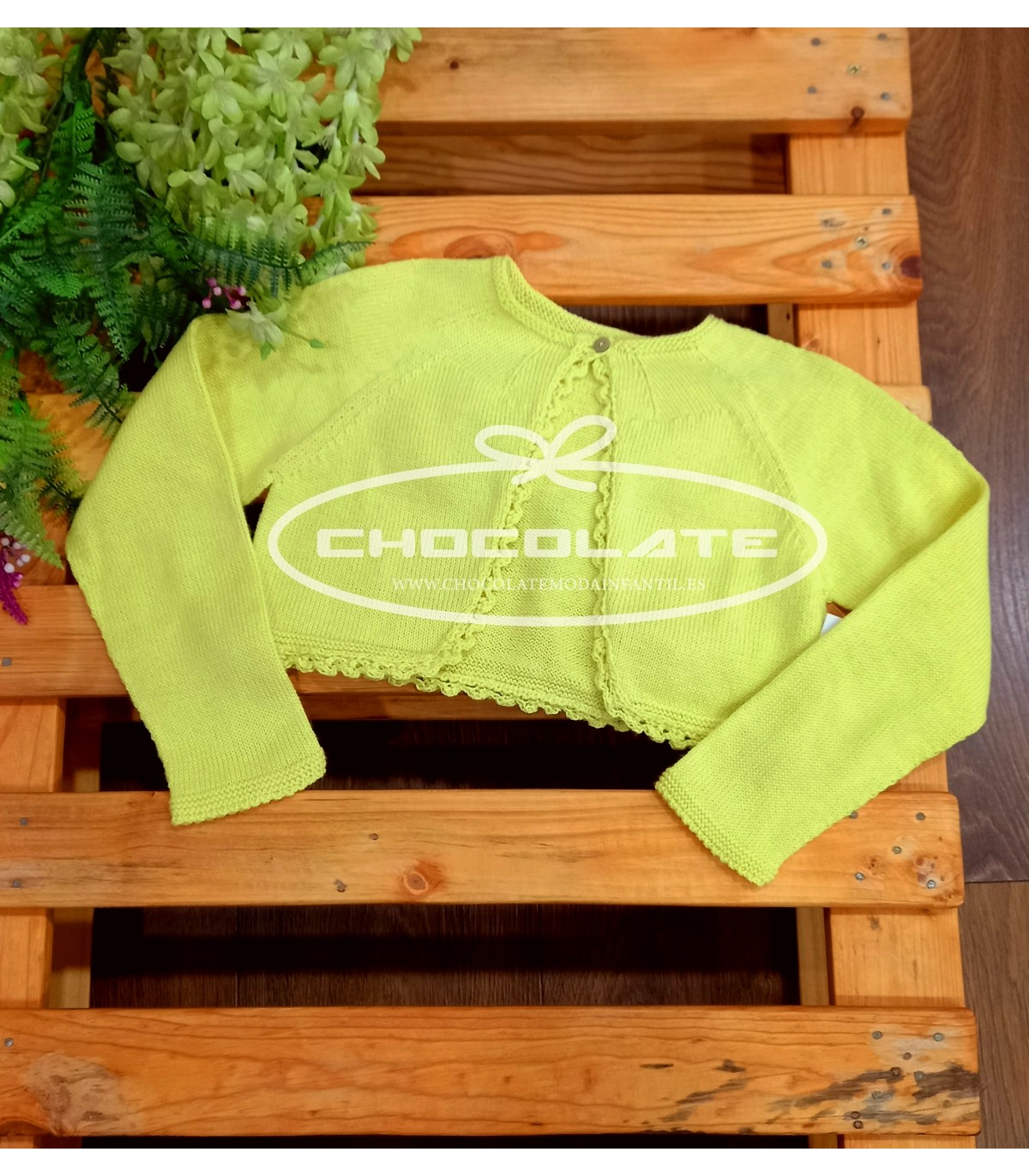 Chaqueta amarilla para niña | Esta chaqueta para niña tejida en pun...