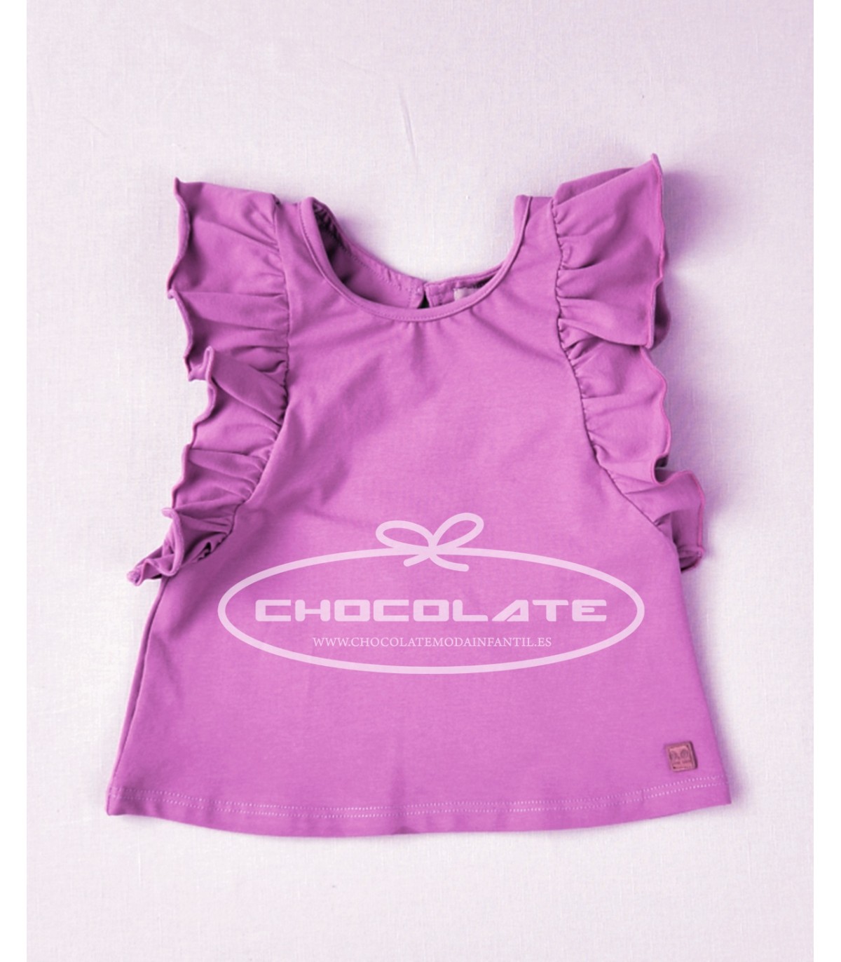 Camiseta malva volantes de José Varón | Camiseta malva para niña de...