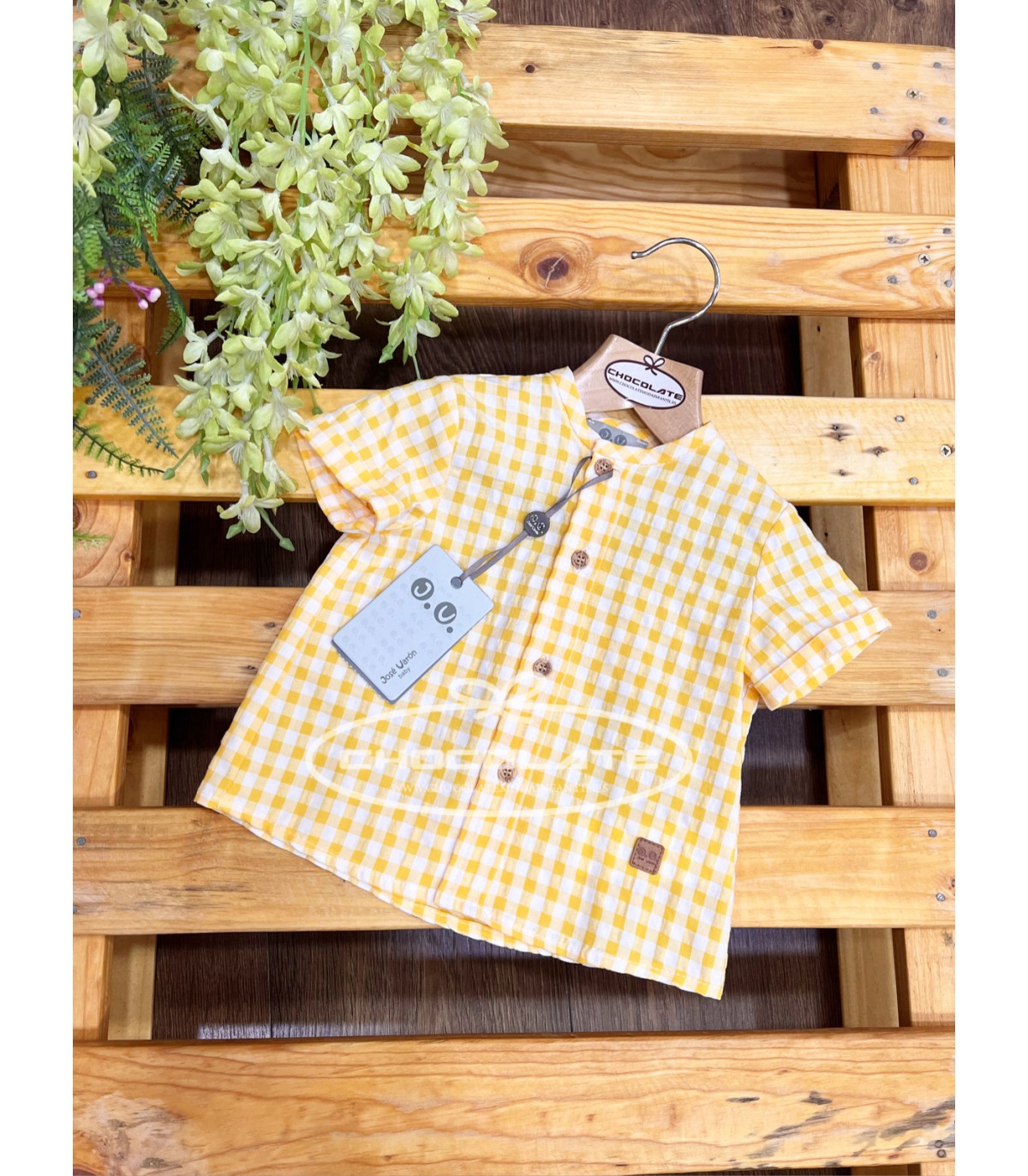 Conjunto niño camisa cuadro vichy y ranita de José Varón | Conjunto...