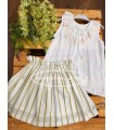 Falda blanca rayas amarillas | Falda para niña en una fina tela con...