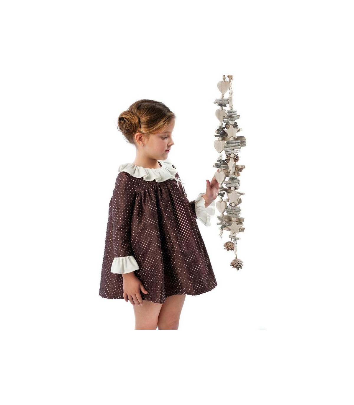 Vestido marrón topos