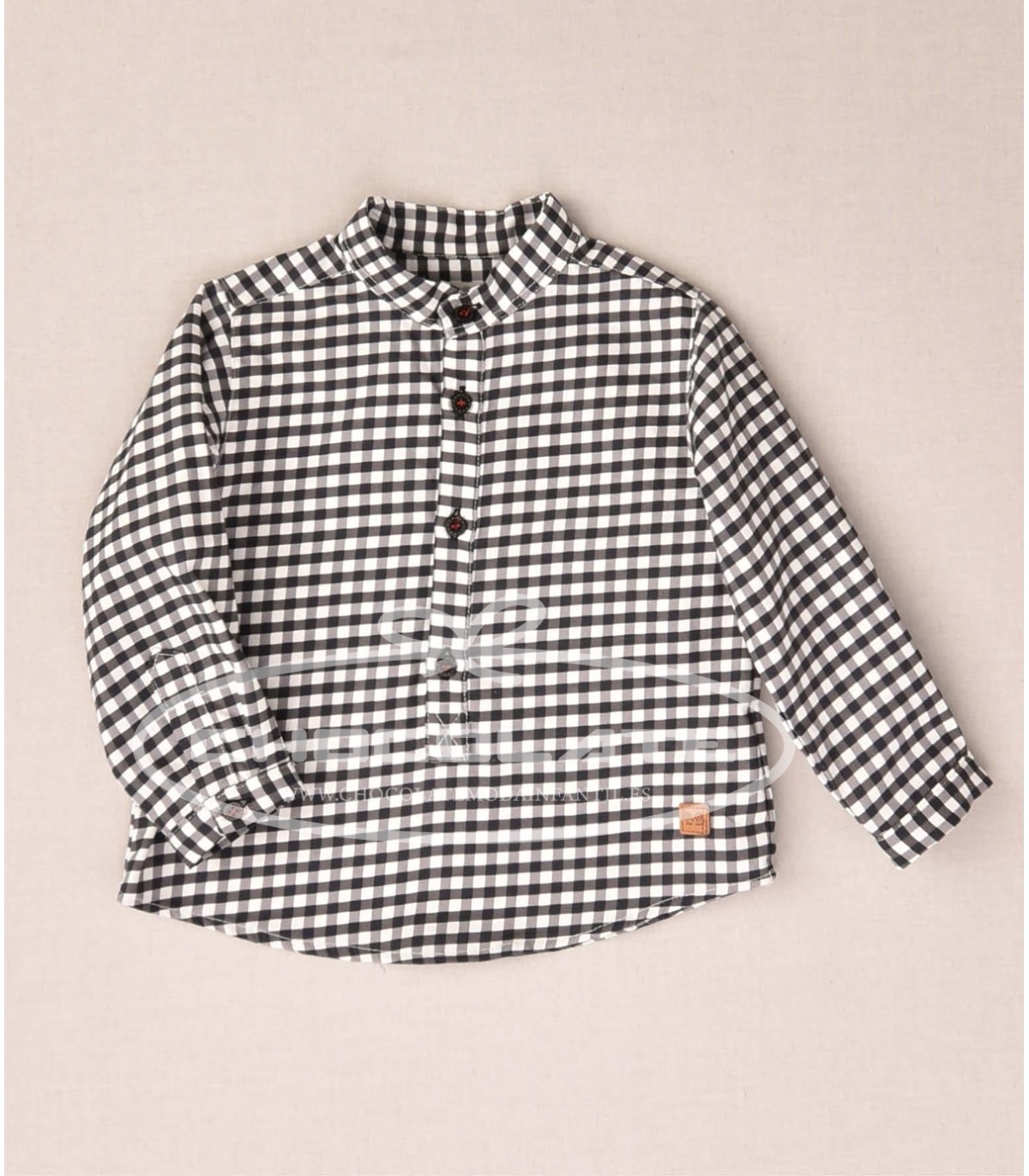 Camisa niño cuadro vichy negro de José Varón | Camisa para niño de ...