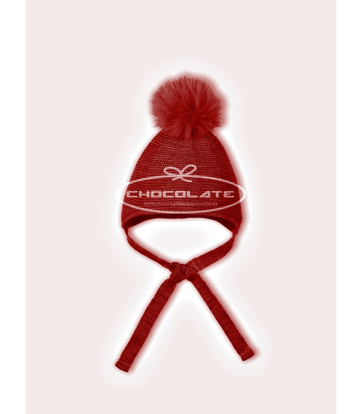 Gorro color grosella de Mac ilusión con pompón de pelo natural | Go...