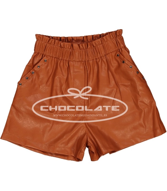 Short para niña en polipiel naranja de Trybeyond | Precioso short e...