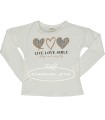 Camiseta beig para niña con motivo de corazones de Trybeyond | Cami...