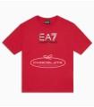 Camiseta roja para niño de la marca EA7 Emporio Armani