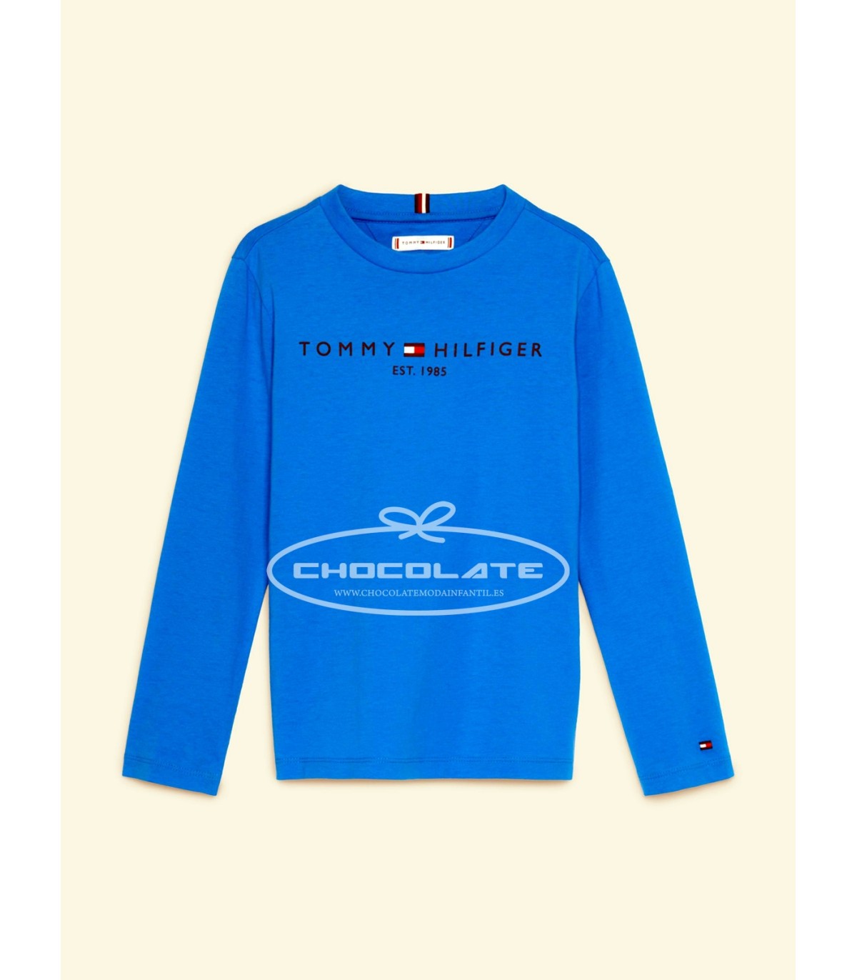 Camiseta turquesa de manga larga de Tommy Hilfiger para niño | Cami...
