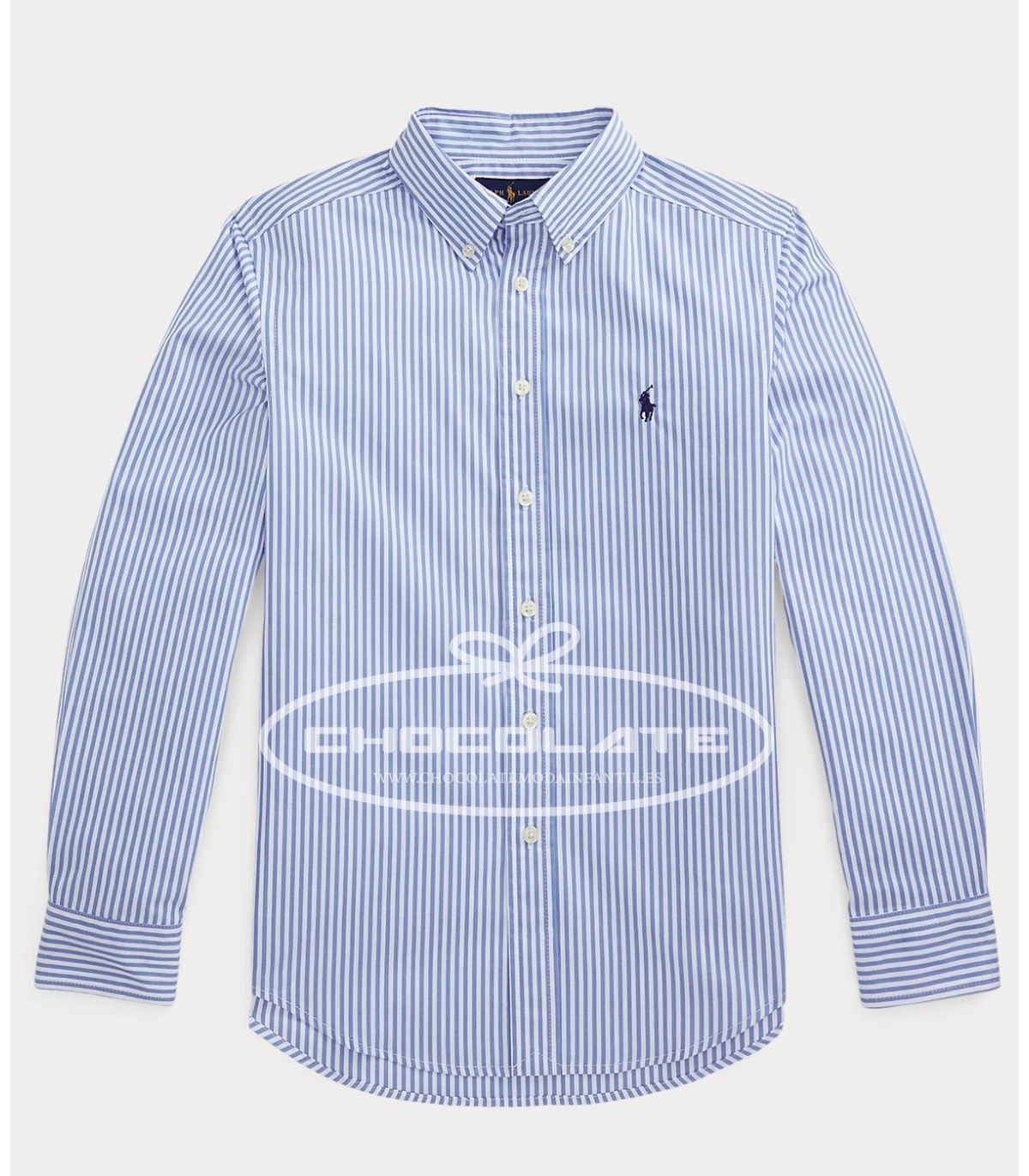 Camisa de rayas celestes de Ralph Lauren para niño | Camisa de la m...