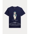Camiseta niño azul marino de Ralph Lauren con motivo de oso