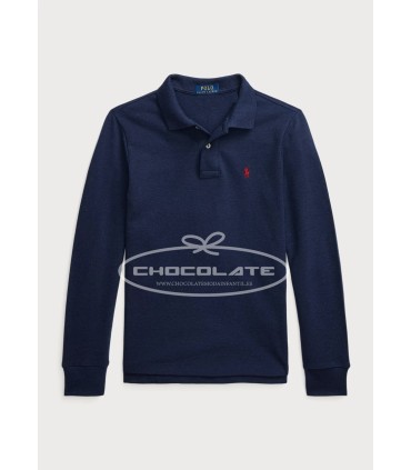 Polo piqué azul marino de Ralph Lauren para niño | Polo de piqué az...