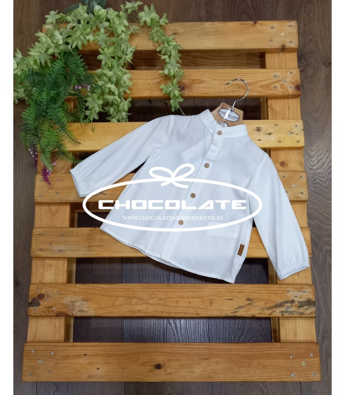 Camisa blanca cuello mao de Cocote para niño | Camisa blanca para n...