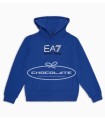 Sudadera azul para niño con capucha de la marca EA7 Emporio Armani