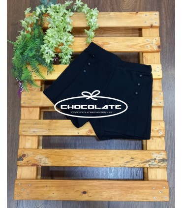 Short negro elástico con botones Trybeyond | Short para niña en col...