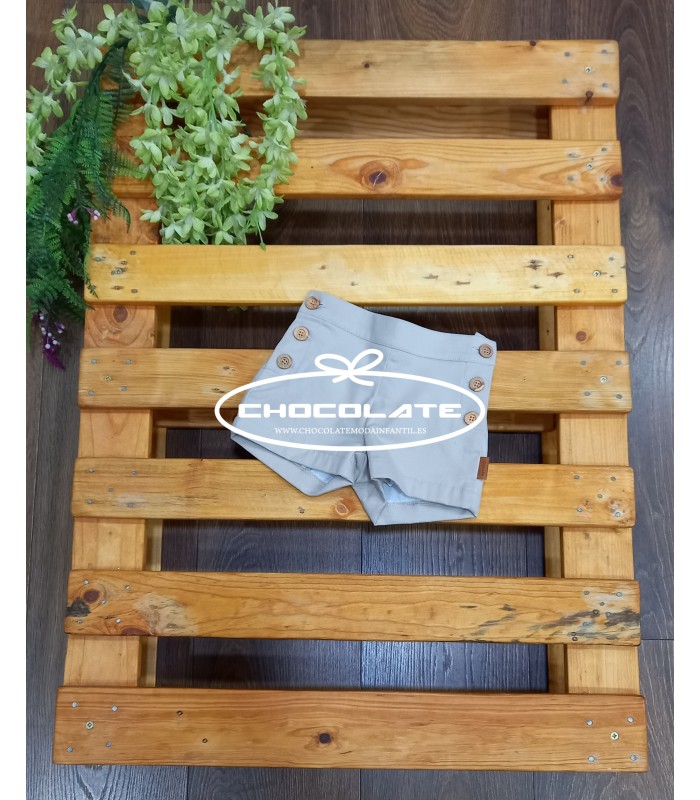 Pantalón corto beige Cocote | Pantalón corto básico en tejido sarga...