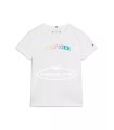 Camiseta blanca para niña con logo de colores de Tommy Hilfiger