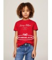 Camiseta roja logo blanco de Tommy Hilfiger para niño | Camiseta de...