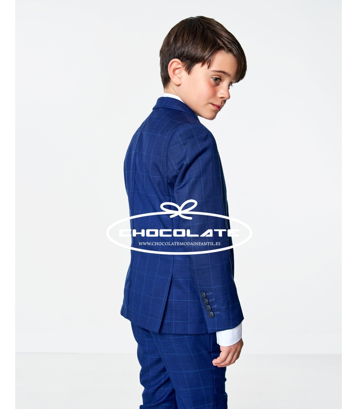 Traje azul de cuadros Spagnolo | Traje compuesto de americana y pan...