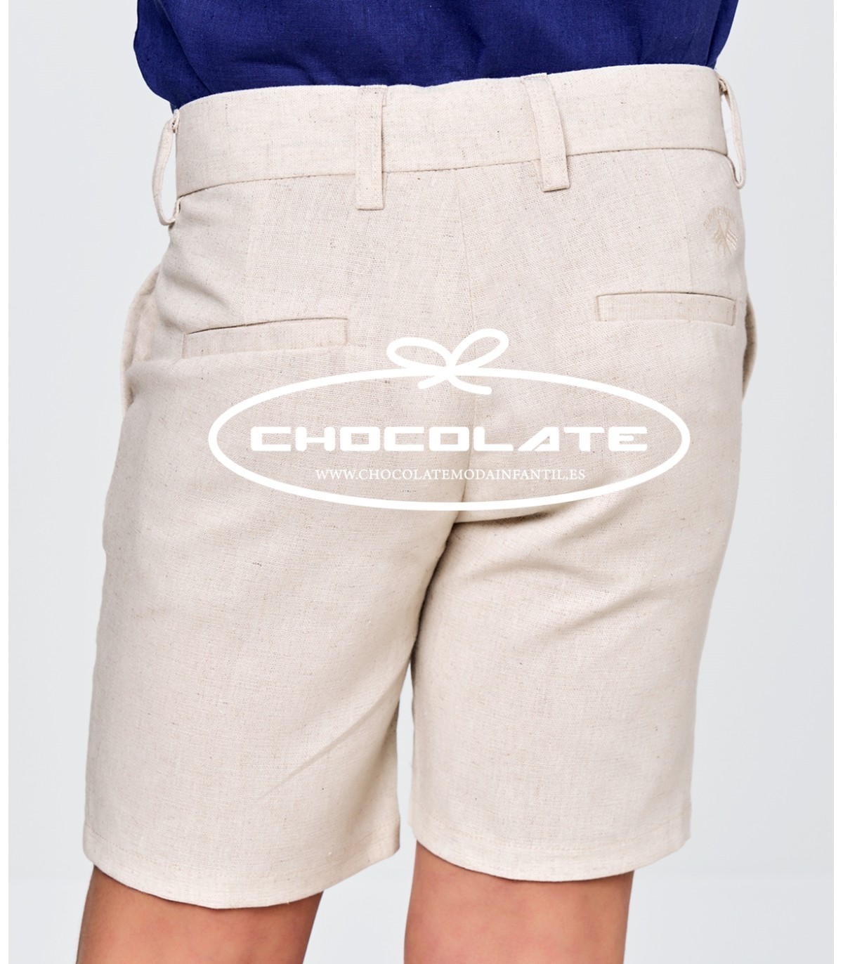 Bermuda lino beig de Spagnolo para niño | Bermuda de vestir para ni...
