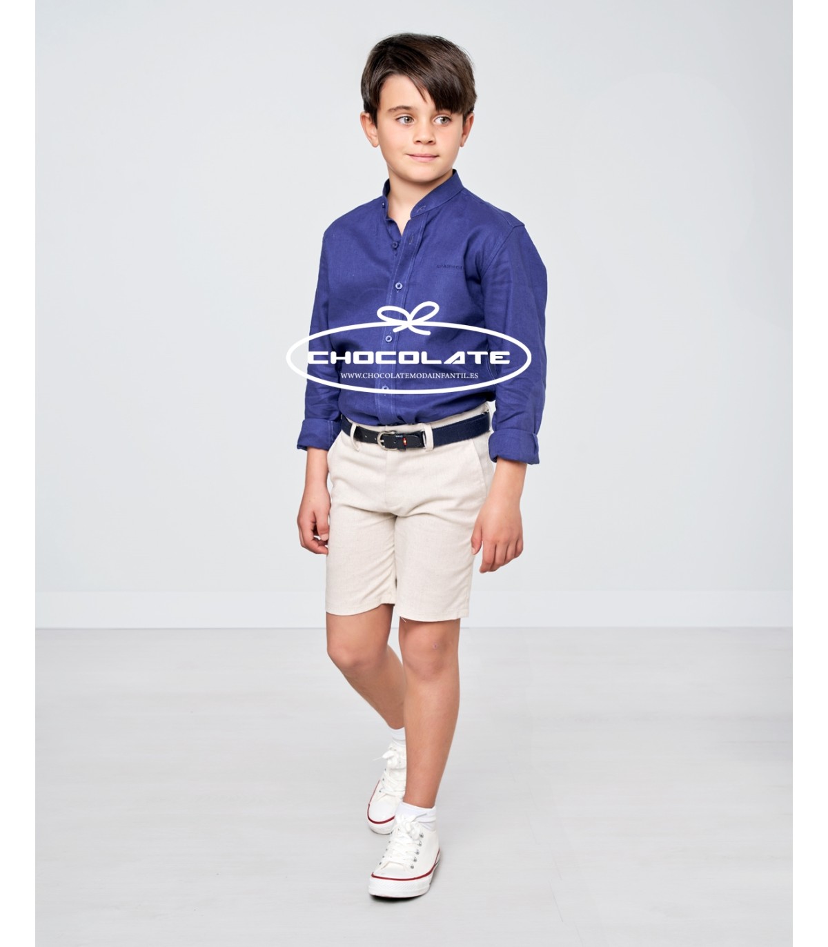 Bermuda lino beig de Spagnolo para niño | Bermuda de vestir para ni...