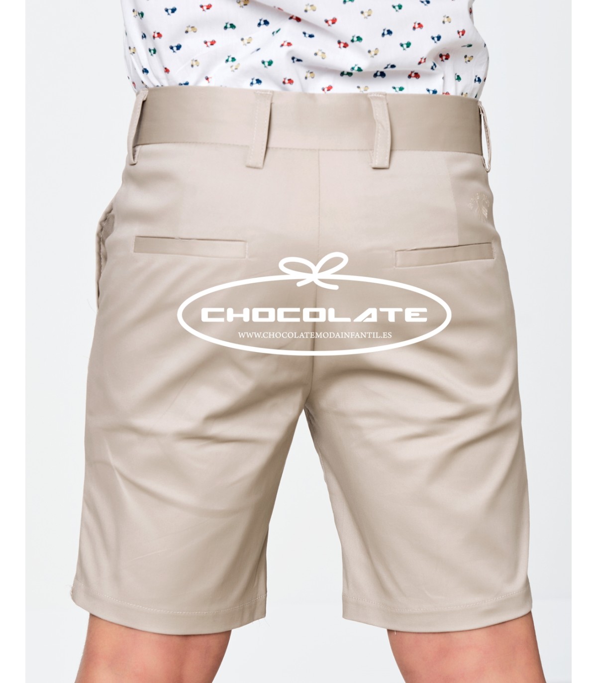 Bermuda beig de Spagnolo para niño | Bermuda para niño en color cam...