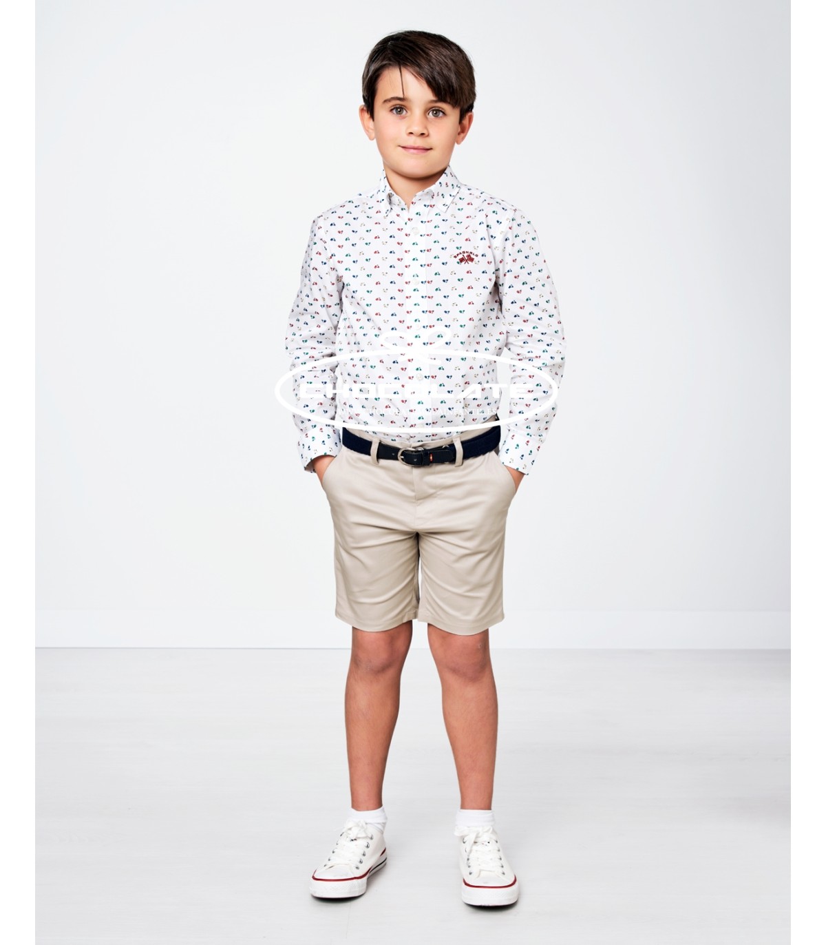 Bermuda beig de Spagnolo para niño | Bermuda para niño en color cam...